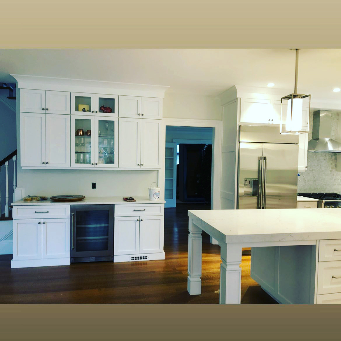 Custom built-in woodworking by Cane Hill Wood Works in Weston MA.